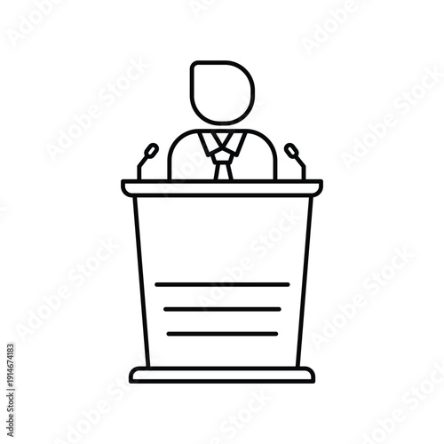 Debate  icon with white background vector stock illustration