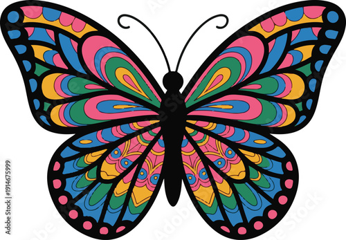 Colorful Butterfly Vector – Vibrant Gradient Wings Illustration