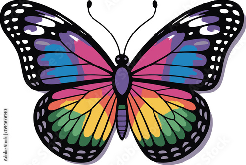 Colorful Butterfly Vector – Vibrant Gradient Wings Illustration