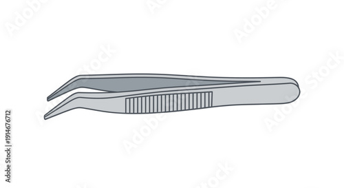 A pair of metal tweezers on white background.