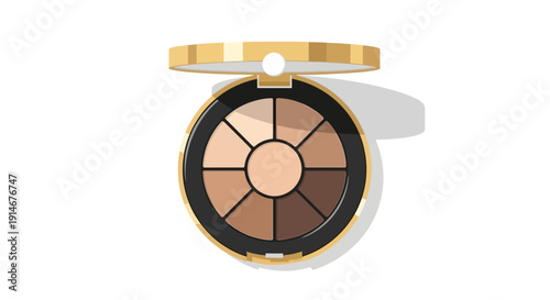 Illustration of a gold eyeshadow palette.