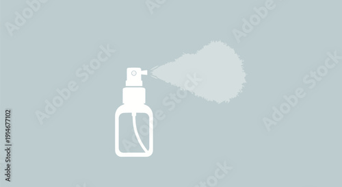 Spray bottle icon with liquid spray.