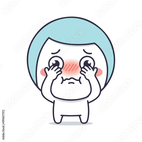 Blushing and Crying Illustration