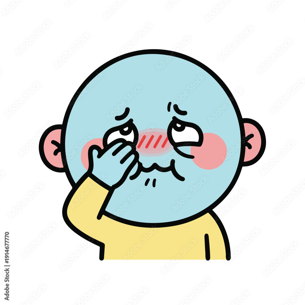 Obraz premium Blushing and Crying Illustration