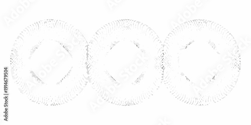 Three circular tire tracks sketched on a white background