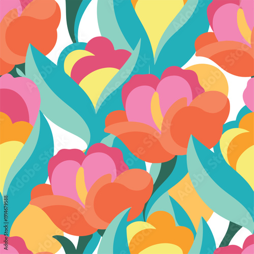 Colorful Floral Wreath Vector – Botanical Circle Illustration”