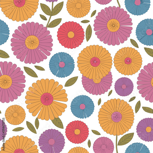 Colorful Floral Wreath Vector – Botanical Circle Illustration”