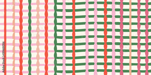 Colorful striped pattern with varying widths and pastel shades