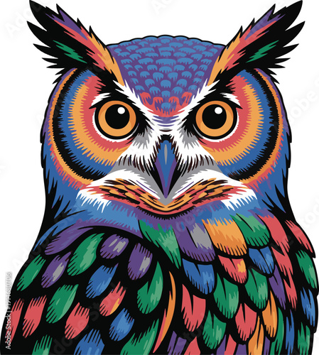 Colorful Eagle Head Vector – Gradient Bird Illustration”