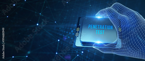 Valokuva PENETRATION TEST inscription, cyber security concept