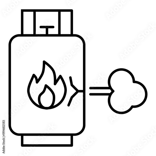 gas leaking line icon with editable stroke