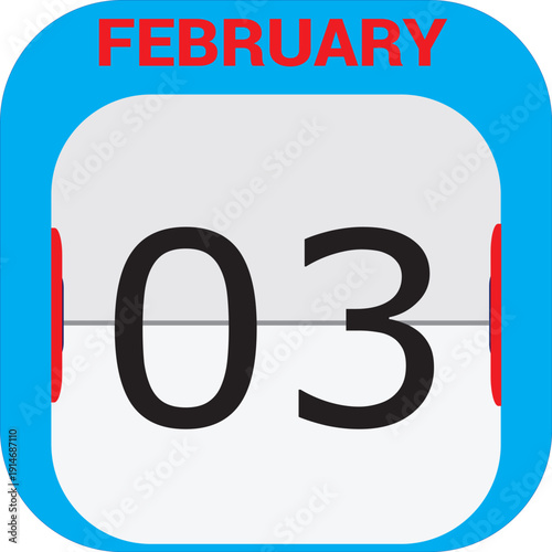 February 3rd Calendar Icon: A minimalist calendar icon displays the date February 3rd against a clean backdrop, evoking a sense of time and scheduling. 