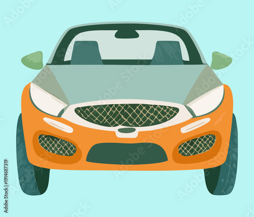 Modern passenger car front perspective for daily commuting and stylish urban travel in the contemporary city road transportation