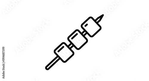 Simple line drawing of three ice pops on a stick.