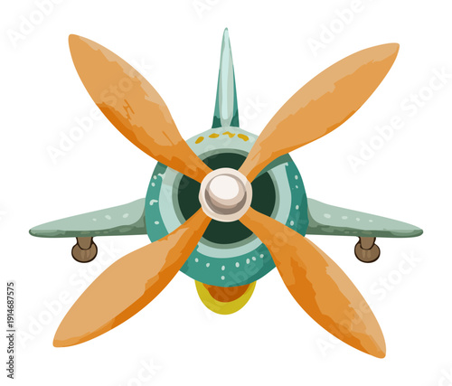 Large propeller for vintage aircraft representing historical aviation technology and traditional air travel methods in the transportation sector