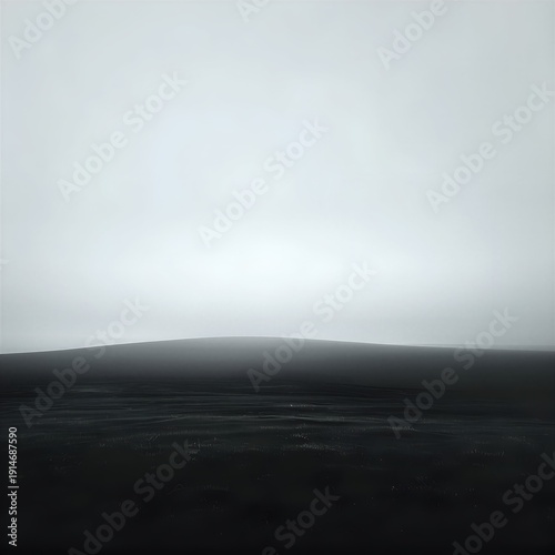 Wallpaper Mural Foggy grey landscape with vast misty sky and simple horizon line. Minimalist nature atmosphere for design concepts and creative backgrounds Torontodigital.ca