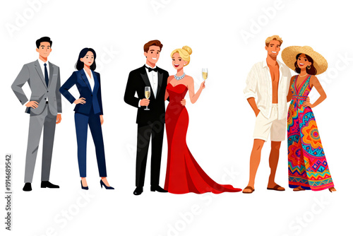 Rich people vector
