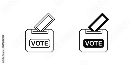 Voting set icon with white background vector stock illustration
