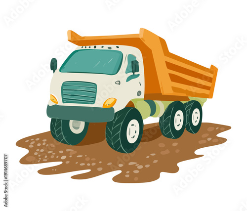 Professional heavy mining truck for transporting soil and construction materials in a modern industrial setting for transportation