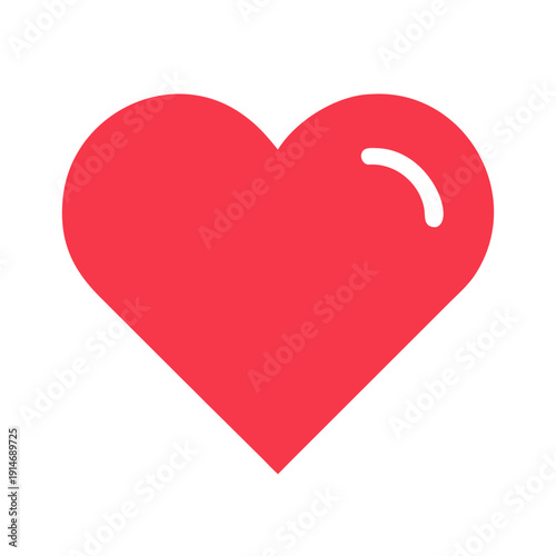 red heart on white background