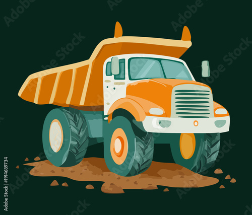 Massive industrial dump truck designed for heavy lifting and material movement in construction and logistics for transportation