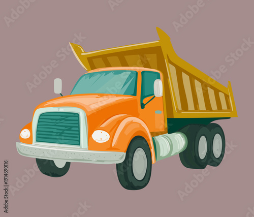 Massive dumper truck carrying heavy loads of soil for land reclamation and infrastructure projects in modern transportation