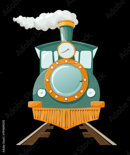 Old fashioned steam engine train on the tracks for nostalgic travel and historical rail service in transportation