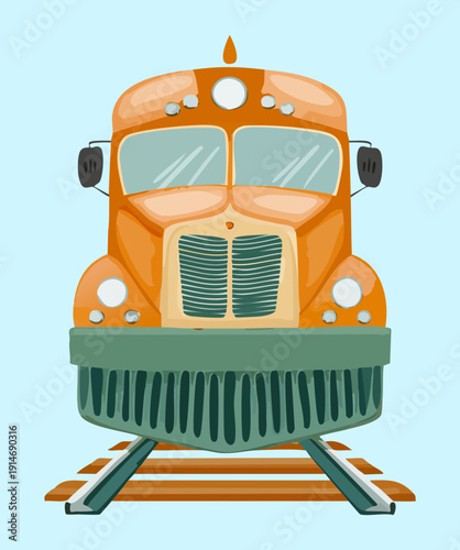 Orange intercity express train on the tracks for rapid regional travel and passenger service in modern transportation