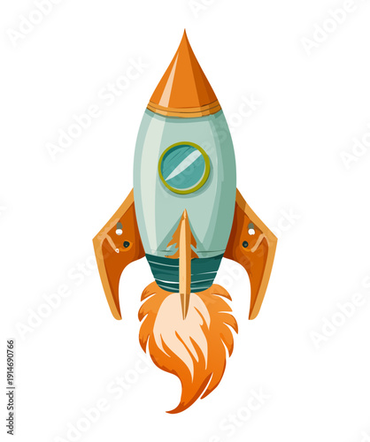 Modern rocket ship designed for planetary travel and scientific missions in the deep space for transportation