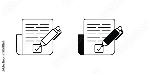 Checking set icon with white background vector stock illustration