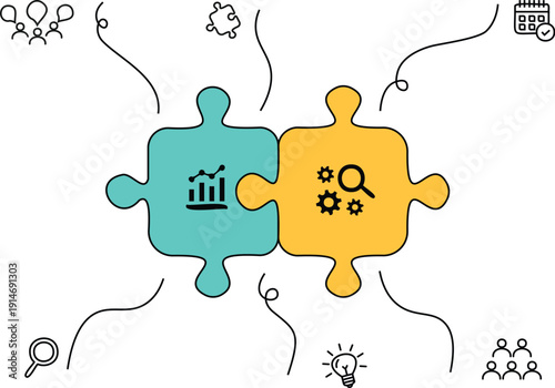 Business strategy solution and problem solving symbol design vector