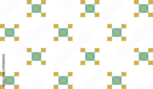 seamless geometric grid pattern with two tone green yellow diamond and flower strip grid pattern repeat and seamless style replete image design for fabric printing or vintage theme wallpaper 80's year