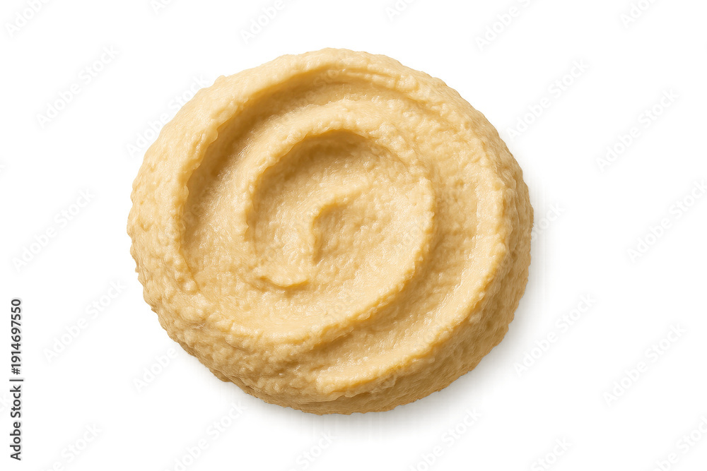 Fototapeta premium Creamy hummus dip swirl, transparent background