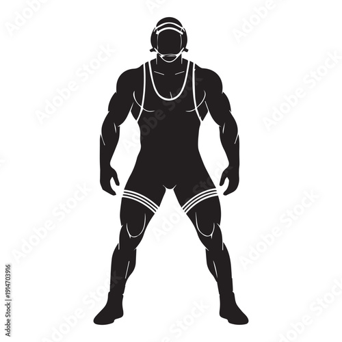 College wrestler icon icon Silhouette vector black on a white background