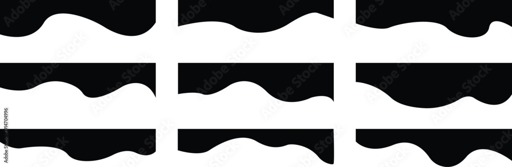 Obraz premium Border shape for website design. Vector border for banner. Abstract curve top headline. Geometric and organic separator headers for graphic design template - app, banner, page, poster, menu. 