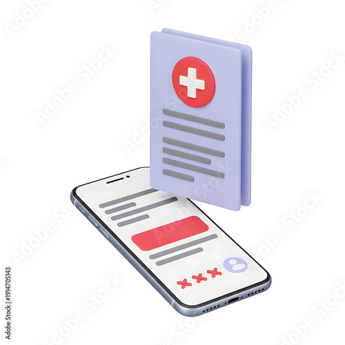 Smartphone with Digital Health Record and Telemedicine Concept