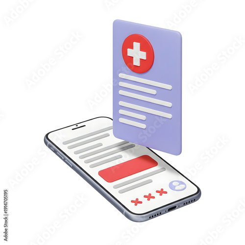 Modern Smartphone with Digital Health Record and Telemedicine Concept