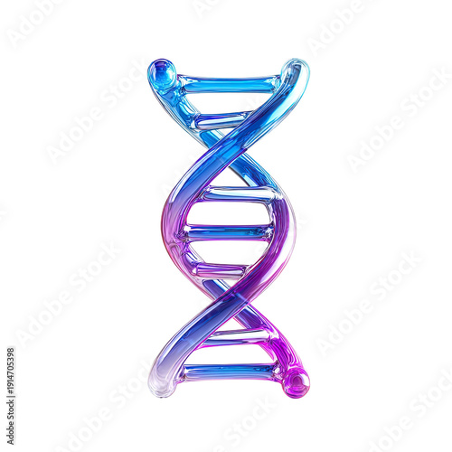 DNA Helix: A captivating representation of a DNA helix, a symbol of life's blueprint, rendered in vibrant hues of blue and purple, evoking the essence of science and biology.