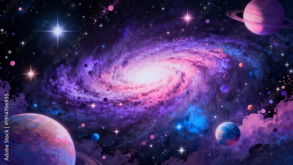 Fototapeta premium Spiral Galaxy In Deep Space