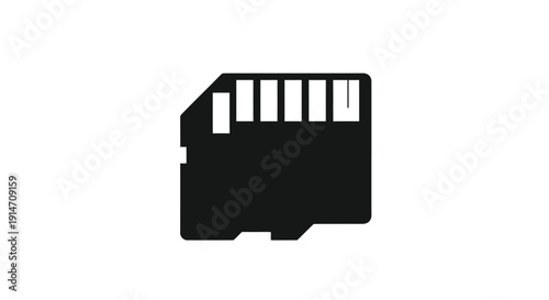 Black sd card icon isolated on a white background