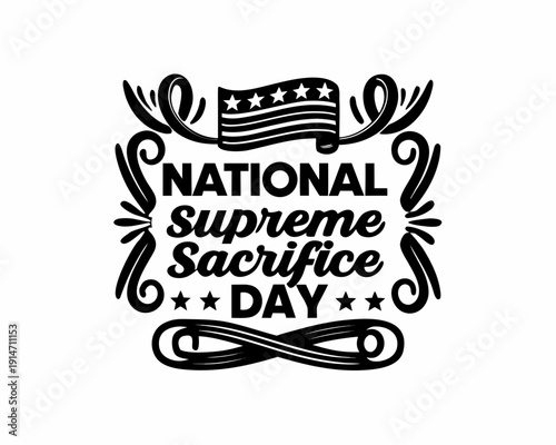 NATIONAL SUPREME SACRIFICE DAY vector illustration isolated on white background