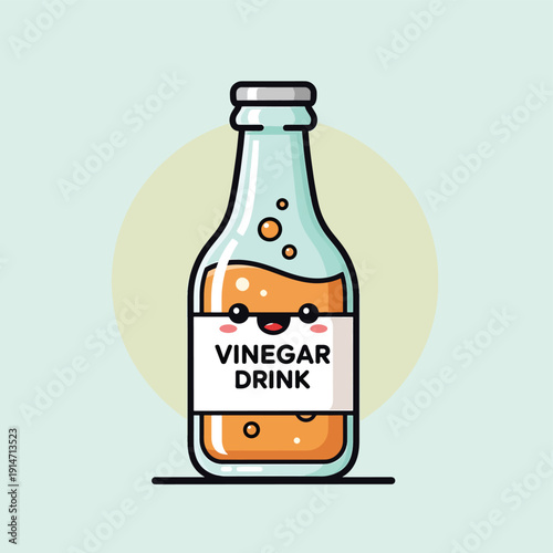 Vinegar Drink Bottle Cartoon