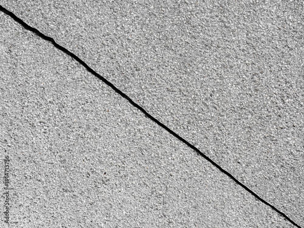 Obraz premium Crack wall texture background broken earthquake effect, whtie grey building cement damage pattern plaster grunge black line paint surface abstract, construction rough street concrete backdrop