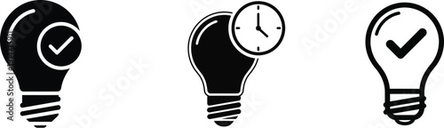 Three light bulbs in different states of illumination