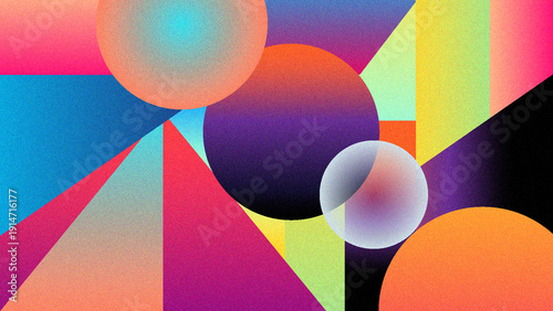 Colorful Geometric Shapes Abstract Composition