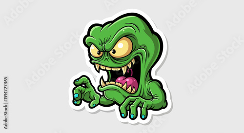 Cartoon Green Monster Character.