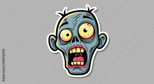 Zombie Cartoon Character Face.
