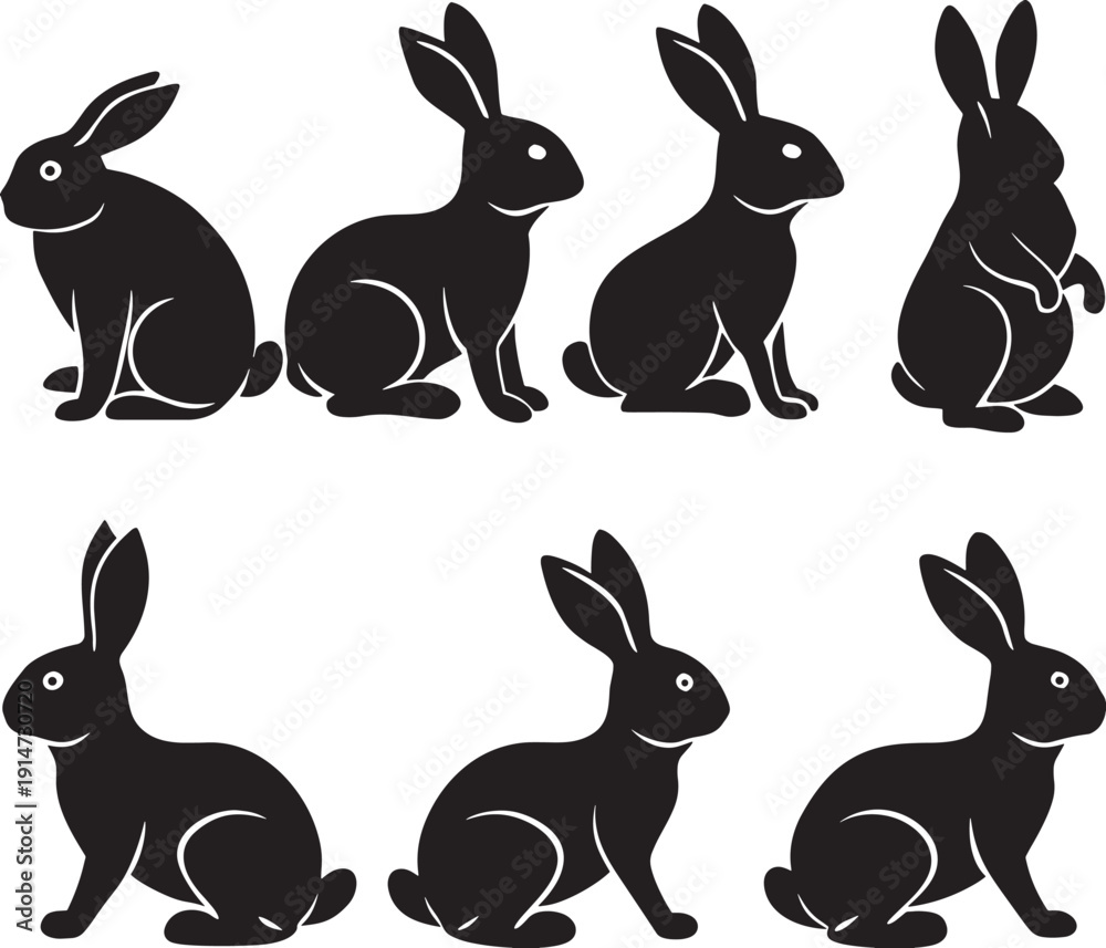Obraz premium set of rabbits silhouettes