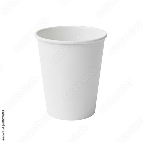 Wallpaper Mural A single white paper cup standing upright against a white background isolated on transparent background Torontodigital.ca