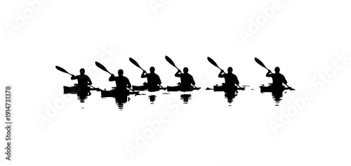 Team Kayaking on Calm Waters